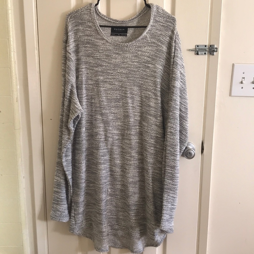 Pacsun longer fit white sweater